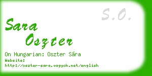 sara oszter business card